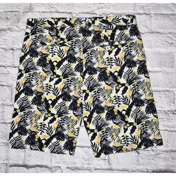 AUSSIEBUM Casual‎ Short Men Large Navy Tropical Print Cotton - Picture 6 of 6